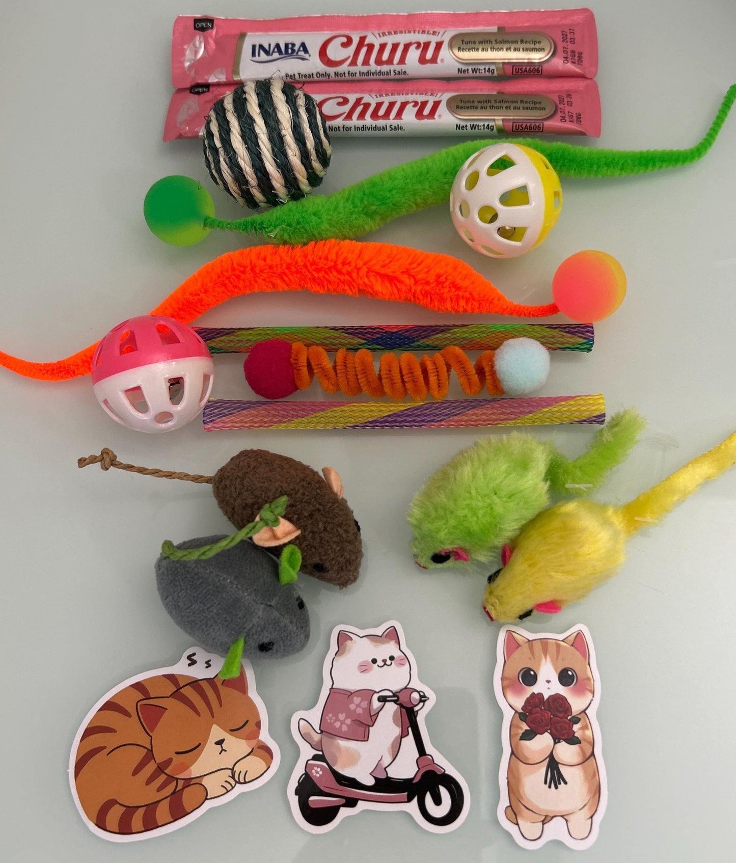 Cat Toy Gift Box with Treats – 14 Piece Enrichment Set for Indoor Cats